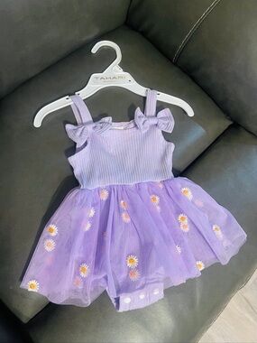 Baby Lavender Daisy Tulle Dress